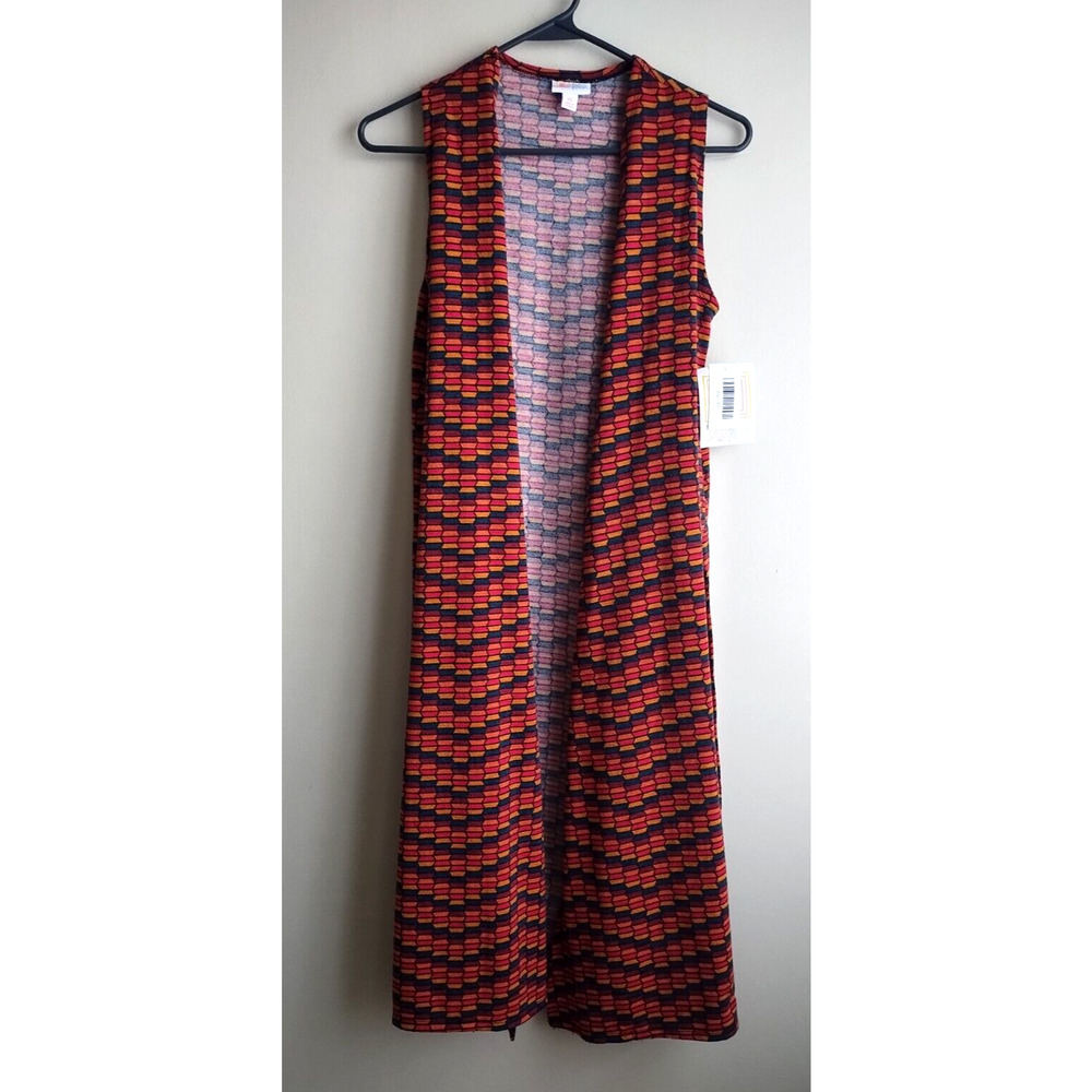 Lularoe Joy Geometric Vest Cardigan Duster Size XS New